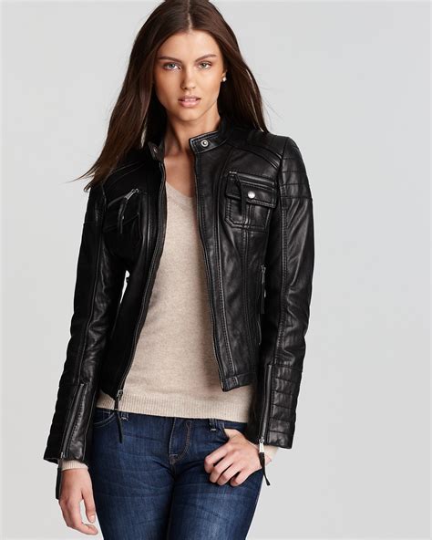 michael kors tan leather biker jacket|Michael Kors Leather Moto Jacket .